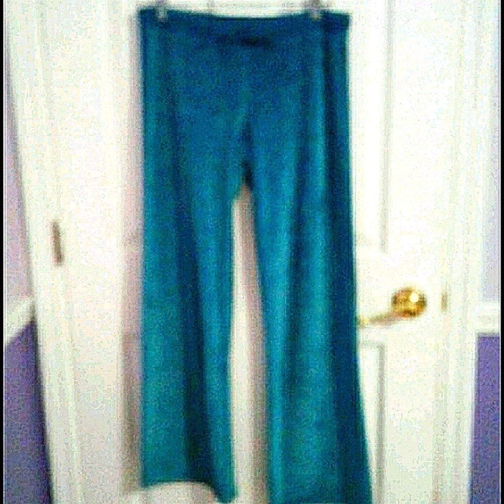 Max Studio Y2K Turquoise Velour Soft Cozy Loungewear Flare Pull On Pants S